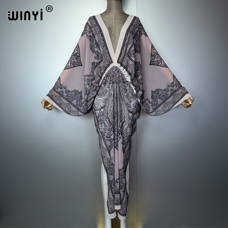 Cover Up Kaftan - WINYI V-hals Sexy Jurk Arabische Traditionele