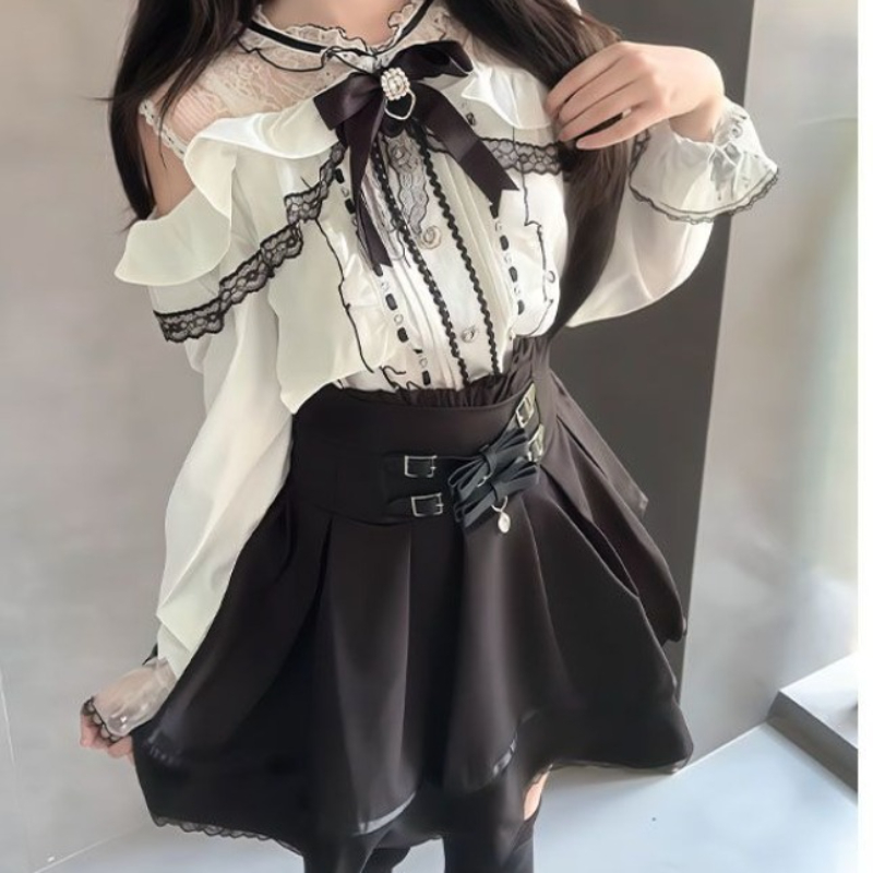 Japanse Gothic Y2k Lolita Stij - Blouse Off Shoulder recensie en prijs
