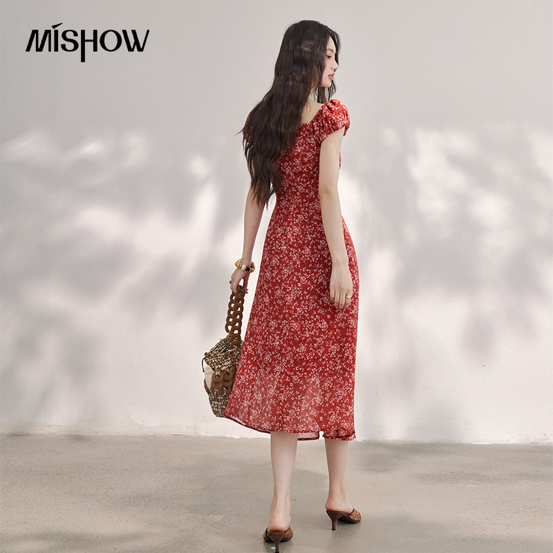 MISHOW Dames Vintage Rode Bloe - Midi Skirt Floral recensie en prijs