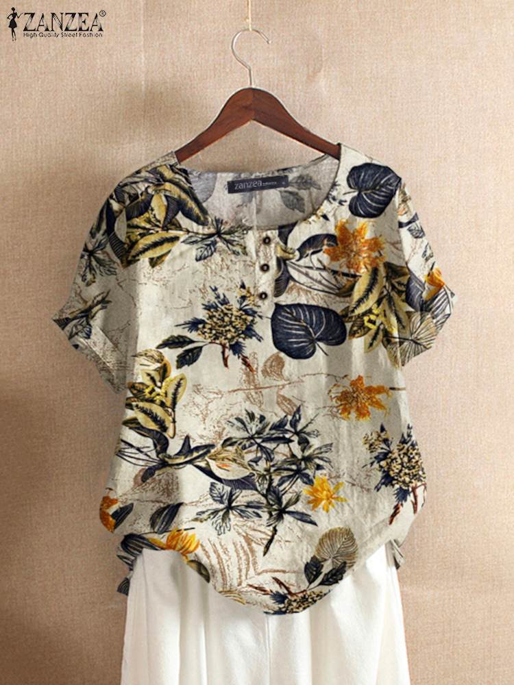 ZANZEA Vrouwen Katoenen Shirt  - Romper Floral Print recensie en prijs